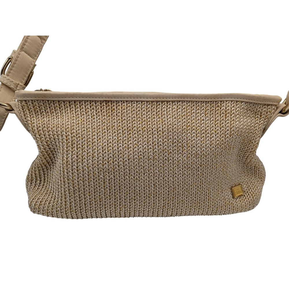 The Sak Shoulder Bag Cream Gold Metallic Crochet Woven Boho - Medium - Picture 4 of 15